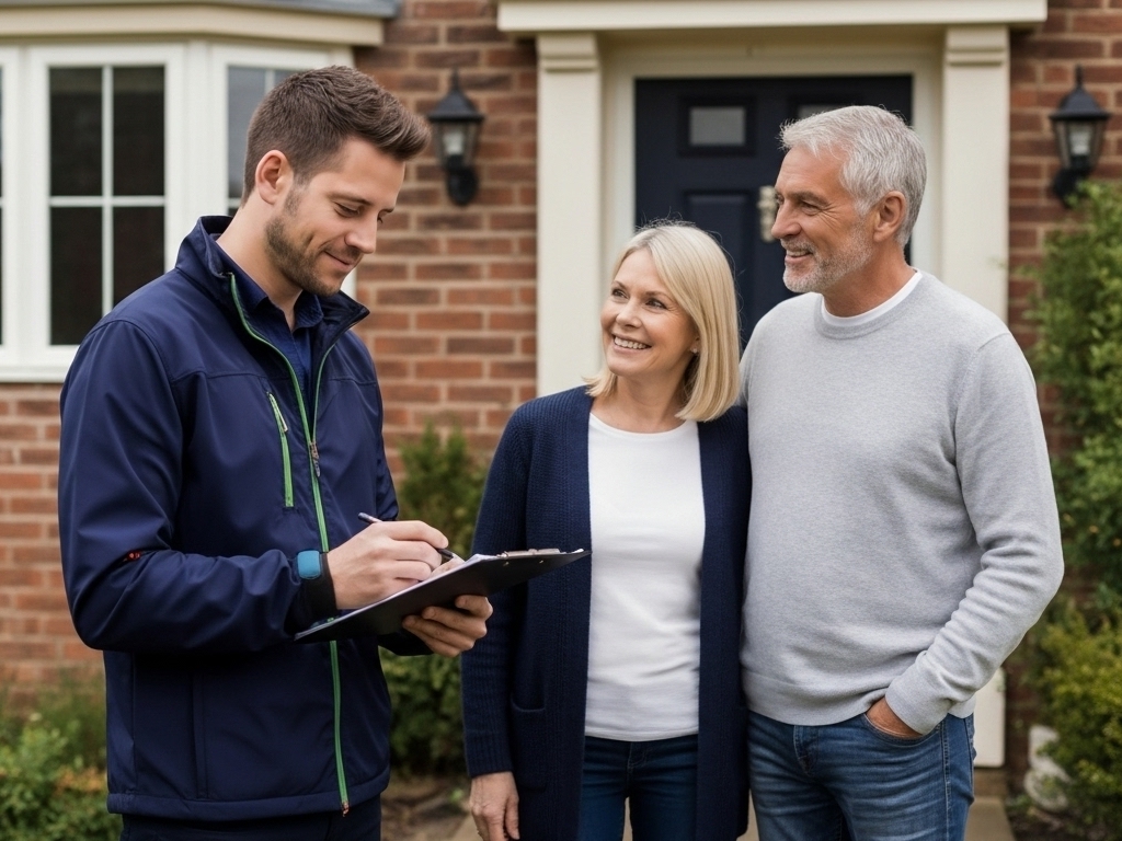 HCE employee giving a free consultation and personalised quote